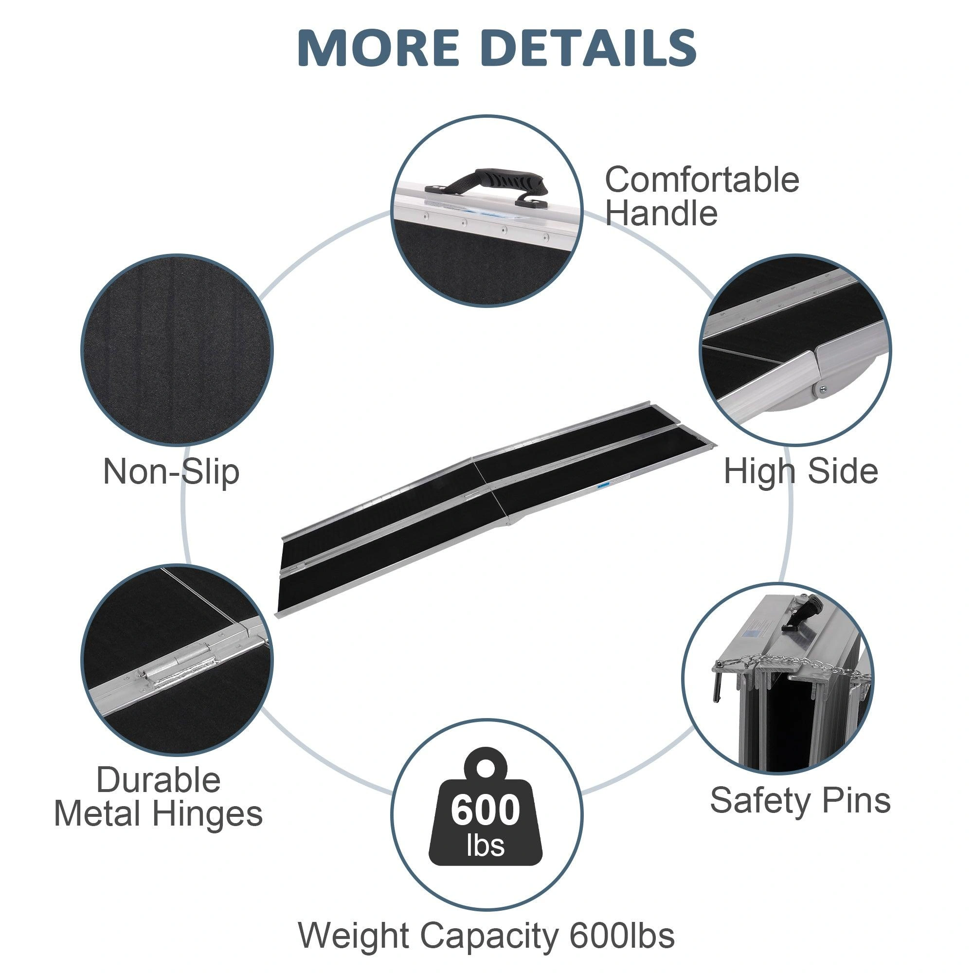 Smooth Ride Ramp: 10ft Portable Aluminum Folding Ramp for Wheelchair Access.